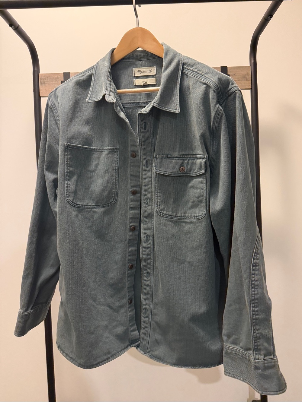 Madewell - Garment-Dyed Twill Work Shirt - Large (Midnight Green)